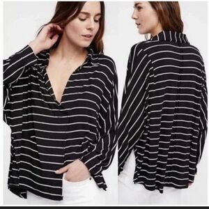 Free People Can’t Fool Me Striped Dolman Top Size Large NWT Oversized